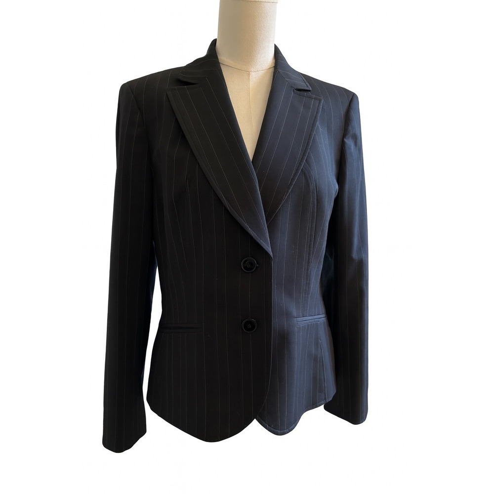 Nine West Black Pinstriped Blazer – Size 12 – Fully Lined